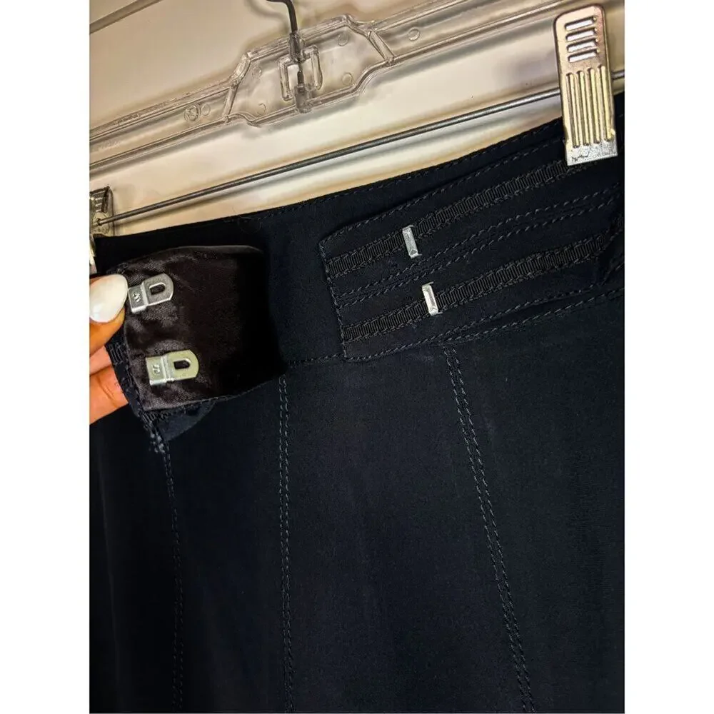 Karen Millen Women's Paneled Bow Belted Flared Hem Mini Skirt Black Size 6